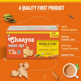 Chaayos Instant Premix Masala Chai - 36 Sachets, 288gm, 10.1 Ounce | Aids Digestion, Boosts Metabolism - Spiced Assam Chai Tea | Low Sugar, Caffeine Free
